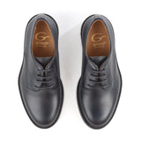 Derby lace-up in blue navy calfskin leather