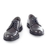 Derby in dark grey calfskin leather with laces