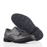 Derby in dark grey calfskin leather with laces