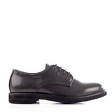 Derby in dark grey calfskin leather with laces