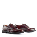 Derby in bordeaux calfskin leather with laces