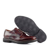 Derby in bordeaux calfskin leather with laces