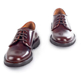 Derby in bordeaux calfskin leather with laces
