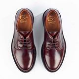 Derby in bordeaux calfskin leather with laces