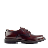 Derby in bordeaux calfskin leather with laces