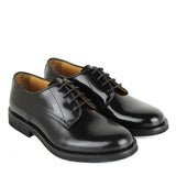 Derby lace-up in black calfskin leather