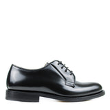 Laced derby in black calfskin leather