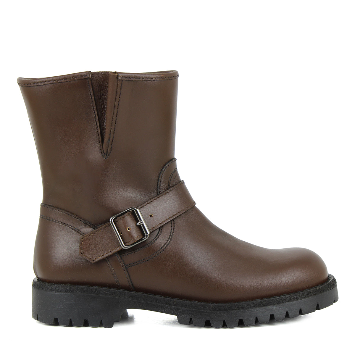 Boots in Brown Calfskin Leather – Gallucci Shoes