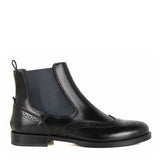 Brogue chelsea boots in black calfskin leather