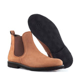 Chelsea boots in brown suede leather