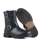 Boots in Blue Navy Calfskin Leather and Sheepskin Lining