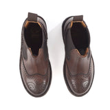 Brogue ankle boots in brown calfskin leather
