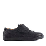 Low-top Brogue Sneakers in Blue Suede Leather
