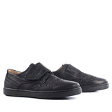 Low-top Brogue Sneakers in Blue Suede Leather