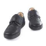 Low-top Brogue Sneakers in Blue Suede Leather