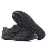 Low-top Brogue Sneakers in Blue Suede Leather