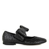 Ballerina in Black Glitter with Bow