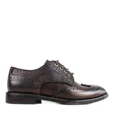 Brogue Derby in Brown Calfskin Leather
