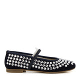 Ballerinas in Black Suede and Swarovski