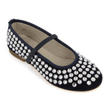 Ballerinas in Black Suede and Swarovski
