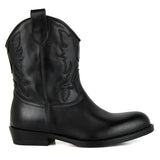 Texan Boots in Black Calfskin Leather