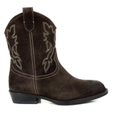 Texan boots in brown suede leather