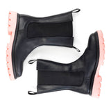 Chelsea Boots in Black and Pink Calfskin Leather