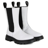 Chelsea boots in white calfskin leather