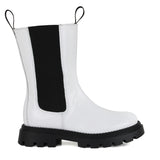 Chelsea boots in white calfskin leather