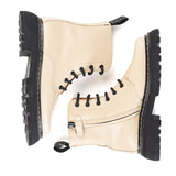 Lace-up Boots in beige calfskin leather