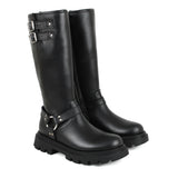 High boots in black calfskin leather