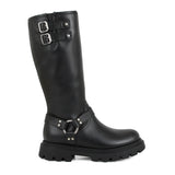 High boots in black calfskin leather