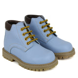 Outdoor Boots in Light Blue Calfskin Leather