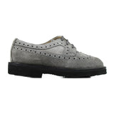 Brogue Derby in Grey Suede Leather