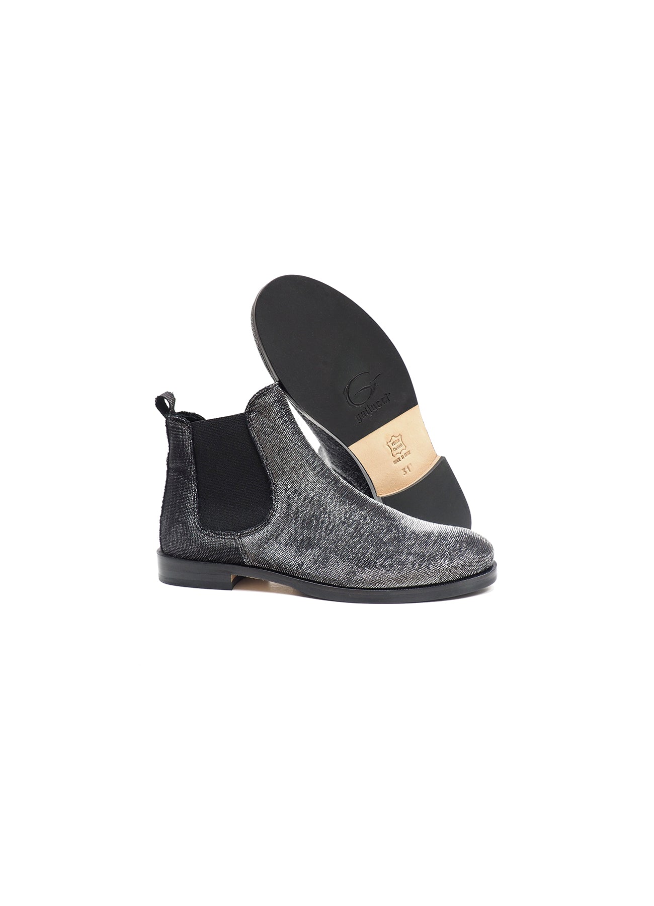 chelsea boot in black lurex