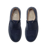 Single strap sneakers in blue kip and blue velour