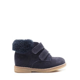 Double Strap Desert Boots in Blue Suede Leather