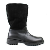 Boots in Black Calfskin and Suede Leather