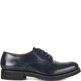 Derby in Blue Calfskin Leather with Goodyear Welt Construction