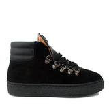 High-Top Sneakers in Black Suede and Elk Leather