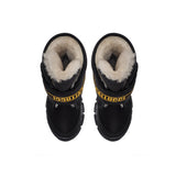 Single Strap Boots in black Technical Fabrics with shearling