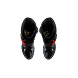 Single Quick Release Buckle Boots in Black Calf Leather