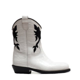 Texan Boots in White Crocodile Effect