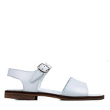 Sandals in white calf leather