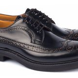 1161 Ettore Derby Brogue Calfskin Leather Black
