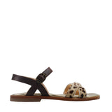 Sandals in pony and calfskin leather