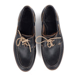 Black Leather Goodyear Welted Boat Shoes