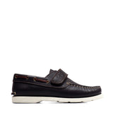 Single Strap Penny Loafer in Dark Brown Calf Leather