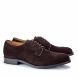 911 Alberto Derby Calfskin Suede Dark Brown