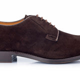 911 Alberto Derby Calfskin Suede Dark Brown